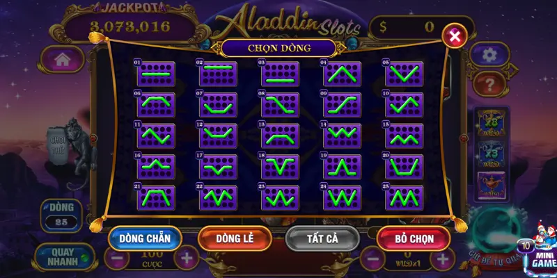 Hướng dẫn các game thủ cách để chơi game quay slot aladdin tại 789game